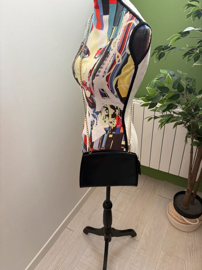 Sac à bandoulière en cuir synthétique bleu marine Lorella Pagano - photo numéro 6