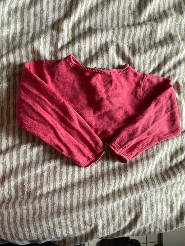 Gilet, boléro bébé rose tao 18m - photo numéro 2