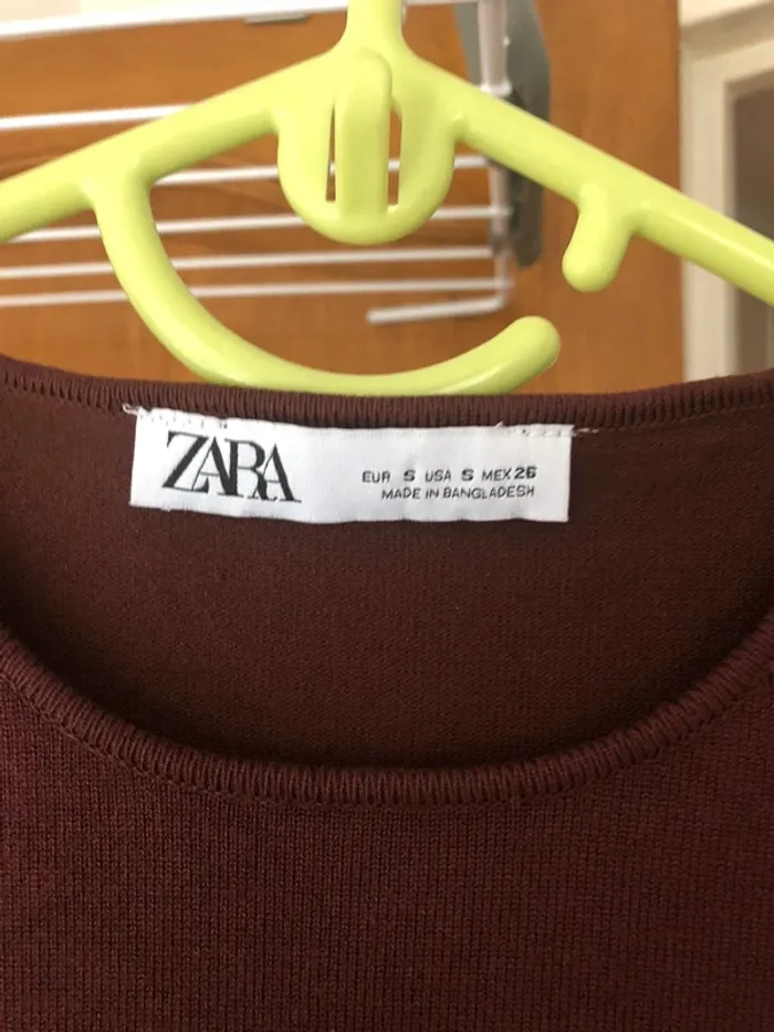 Robe moulante marron Zara - photo numéro 2