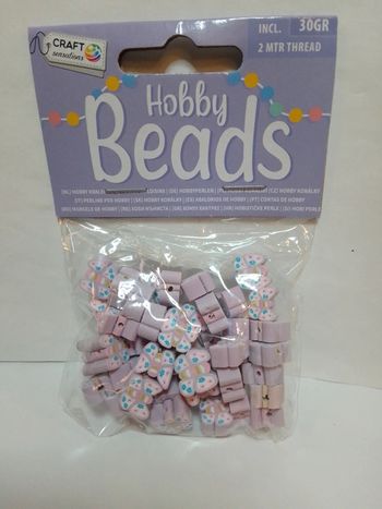 Perles de loisirs "Papillons" violets + fil