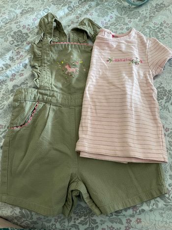 Salopette courte avec t shirt