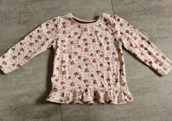 T-shirt à manches longues fleuri printemps bébé fille 12/18 mois
