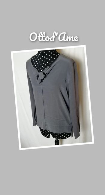 Chemisier blouse fluide gris souris Ottod'Ame