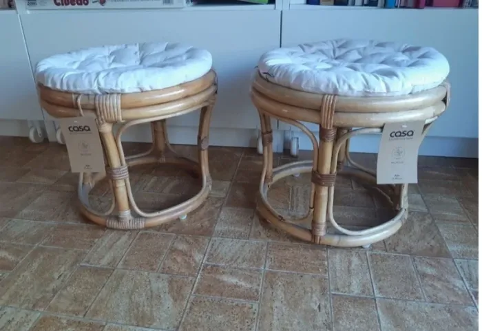 Lot de 2 poufs en rotin - photo numéro 4