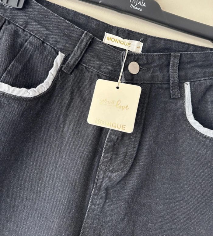 👖🌞Pantalon noir taille haute - L- neuf avec étiquette- Monique - photo numéro 3