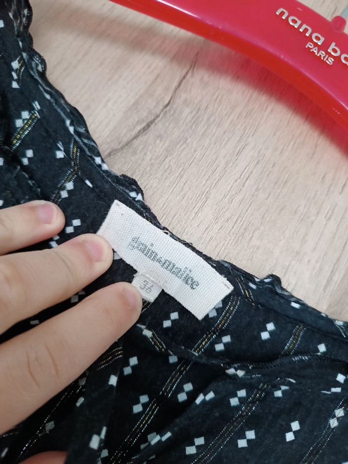 Blouse noire à motifs taille 36 grain de malice - photo numéro 2