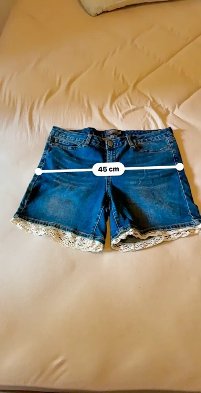 Short en jean taille haute bleu Junarose - photo numéro 3