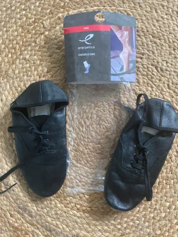 Chaussons de danse moderne et jazz noirs à lacets Samba Energetics Pointure 34