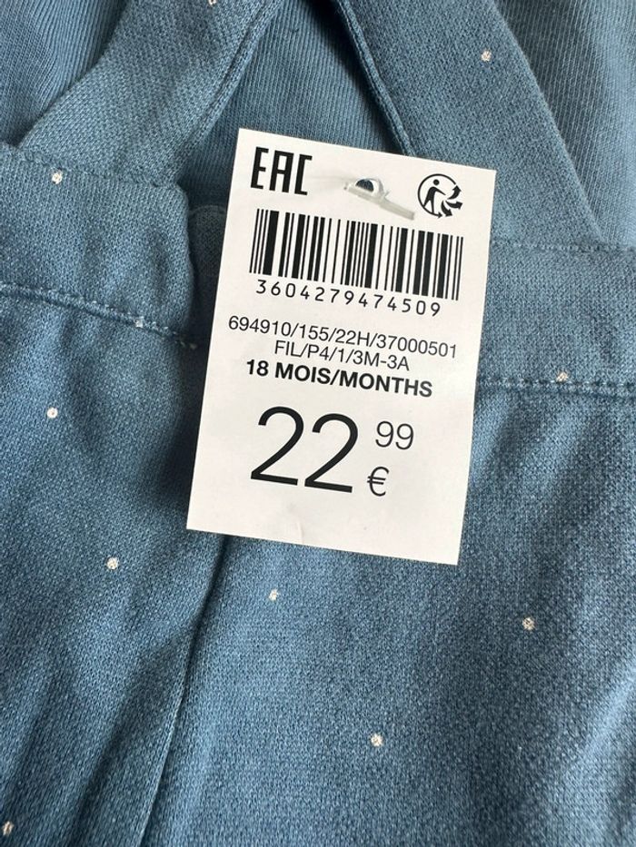 Salopette courte bleue obaibi taille 18 mois - photo numéro 5