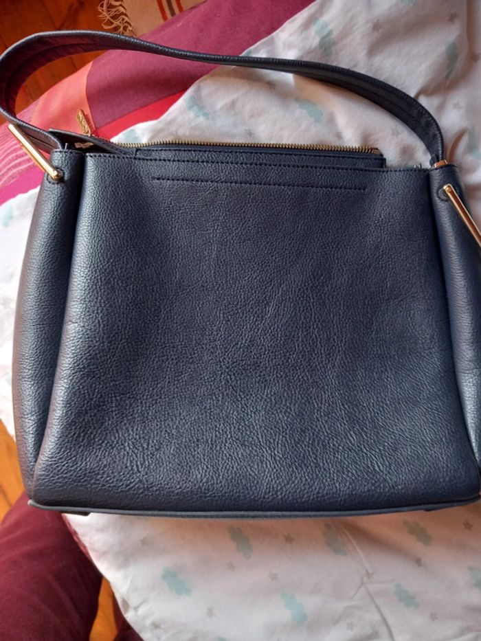 Sac main Tommy Hilfiger cuire bleu marine - photo numéro 6