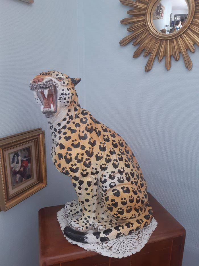 Grande panthère terre cuite années 60/70