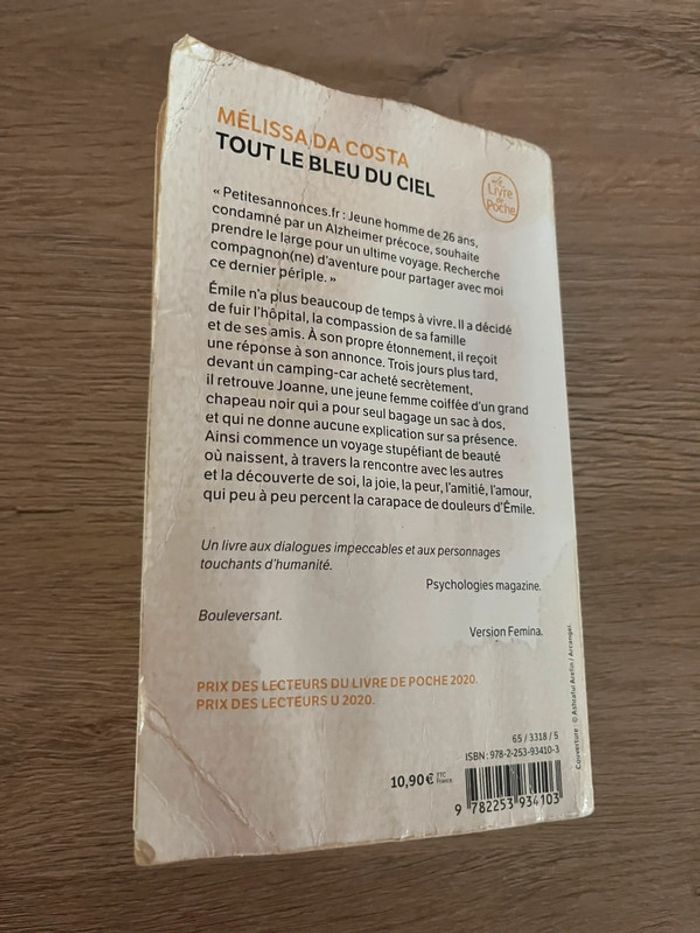 Livre tout le bleu du ciel Mélissa Da Costa - photo numéro 2
