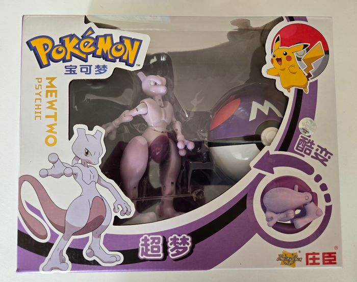 Figurine Pokemon Mewtwo avec Pokeball. Neuf