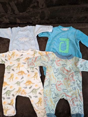 Lot de 4 pyjamas garçon naissance 50 cm