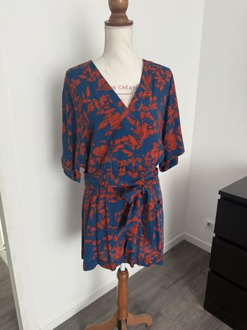 Combi short bleu/orange Elora taille 38 ou M