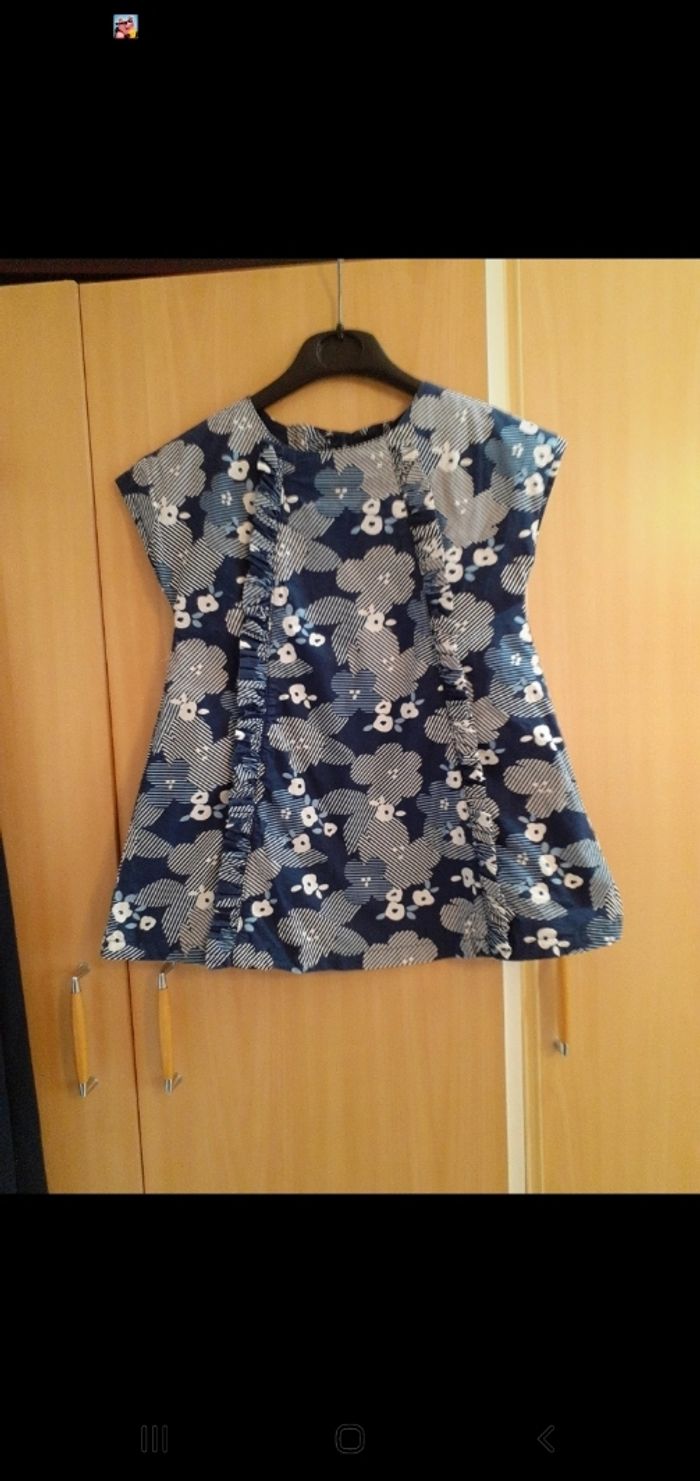 Jolie robe d'été doublee fille 5 ans Marine vertbeaudet
