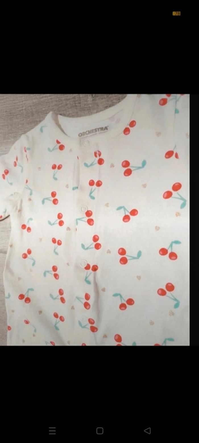 Magnifique Pyjama coton cerises à paillettes 🤟 - photo numéro 2