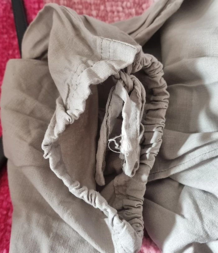 Pantalon lin bon prix 52 beige noué aux chevilles - photo numéro 3
