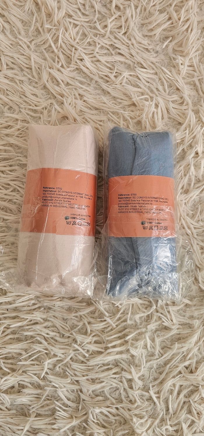 Lot de 2 draps housses 70×140 cm 100% coton Neuf - photo numéro 5