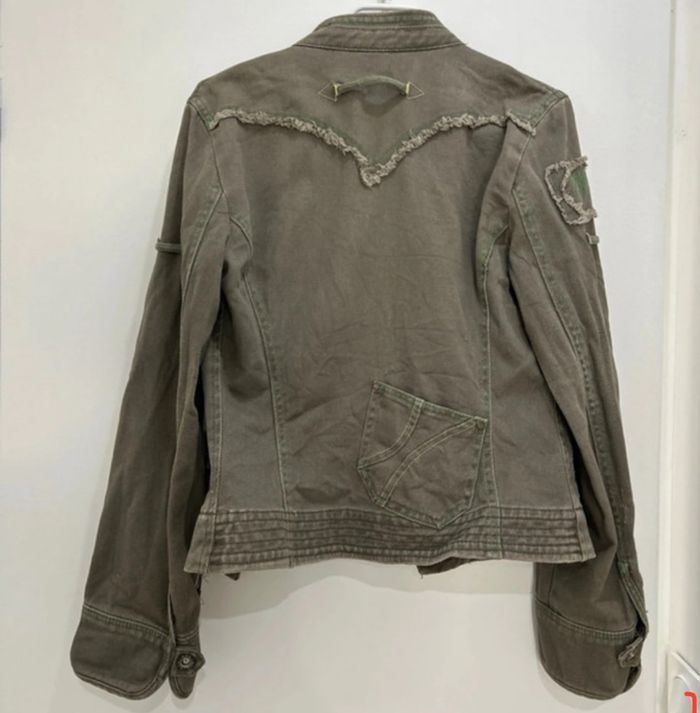 Veste en jean Mango Kaki taille 38 - photo numéro 7