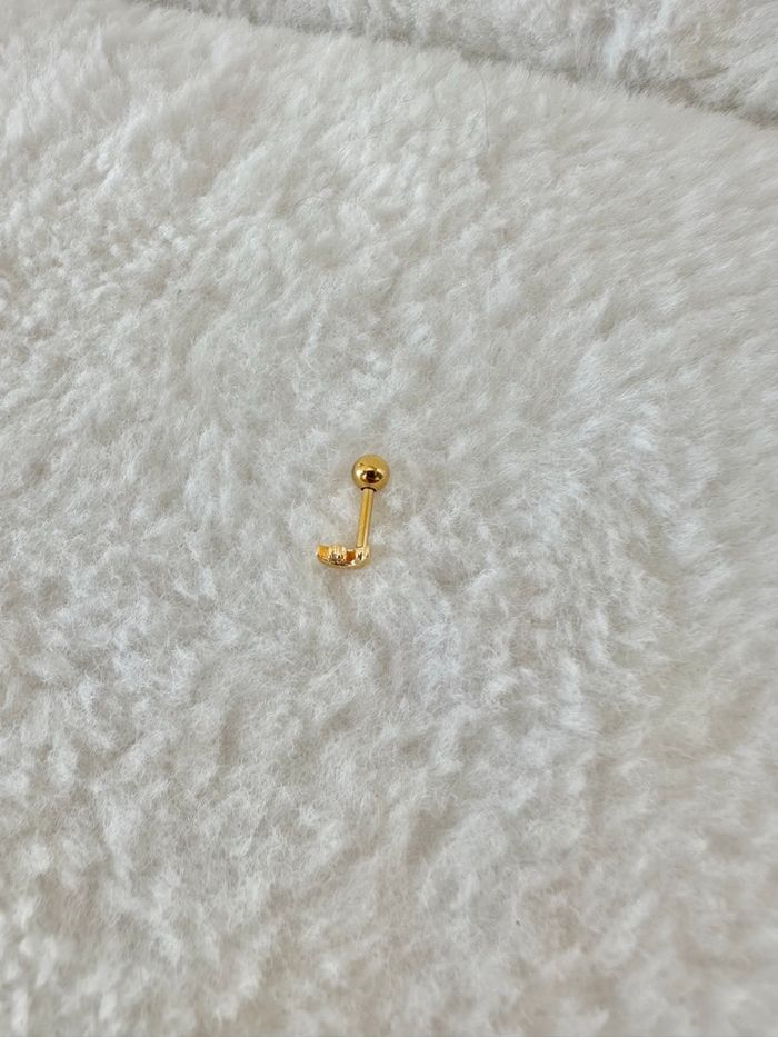 Piercing lune avec brillant, doré - photo numéro 5