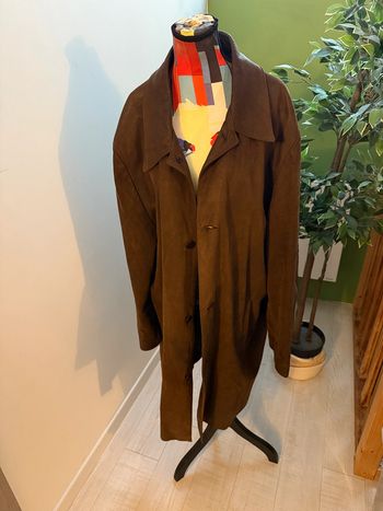 Long manteau en cuir vintage Taille XL