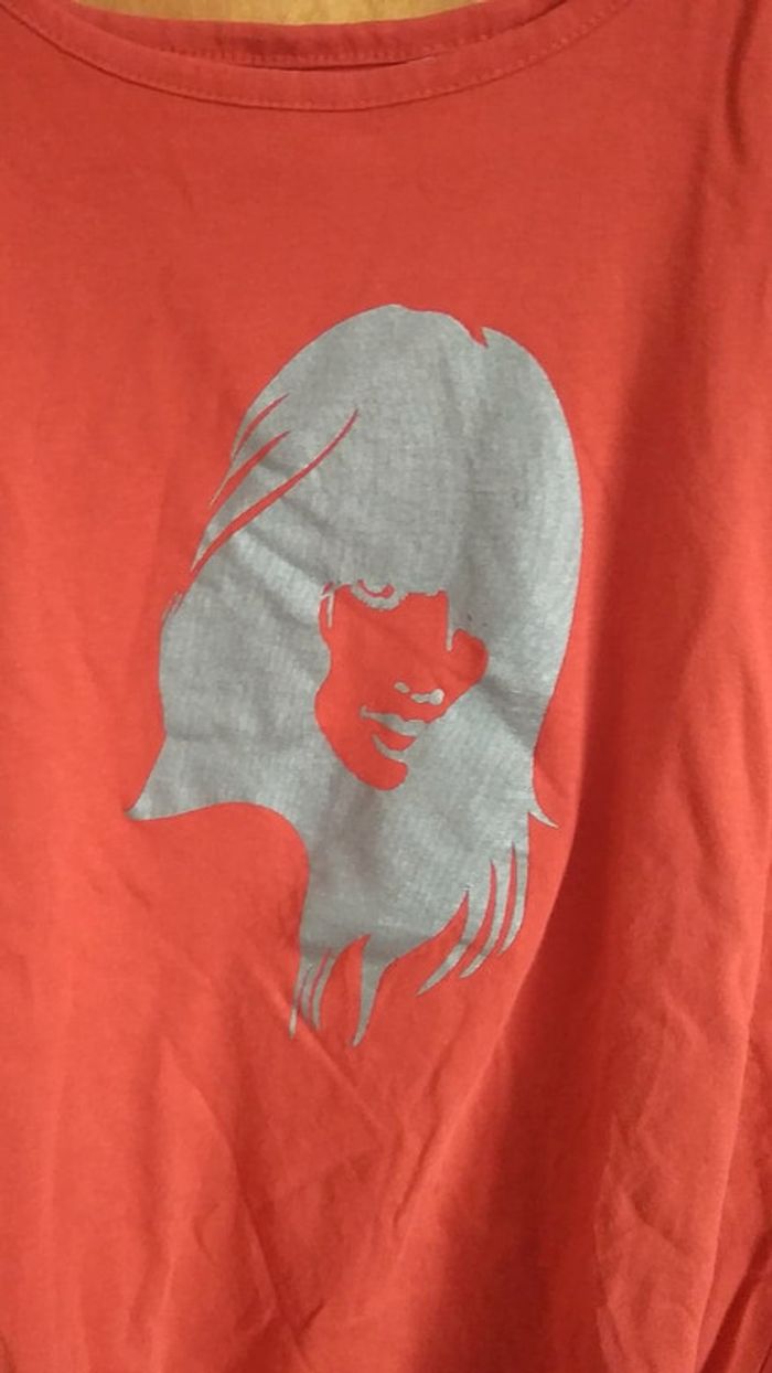 Tee Shirt couleur brique avec impression visage - photo numéro 3