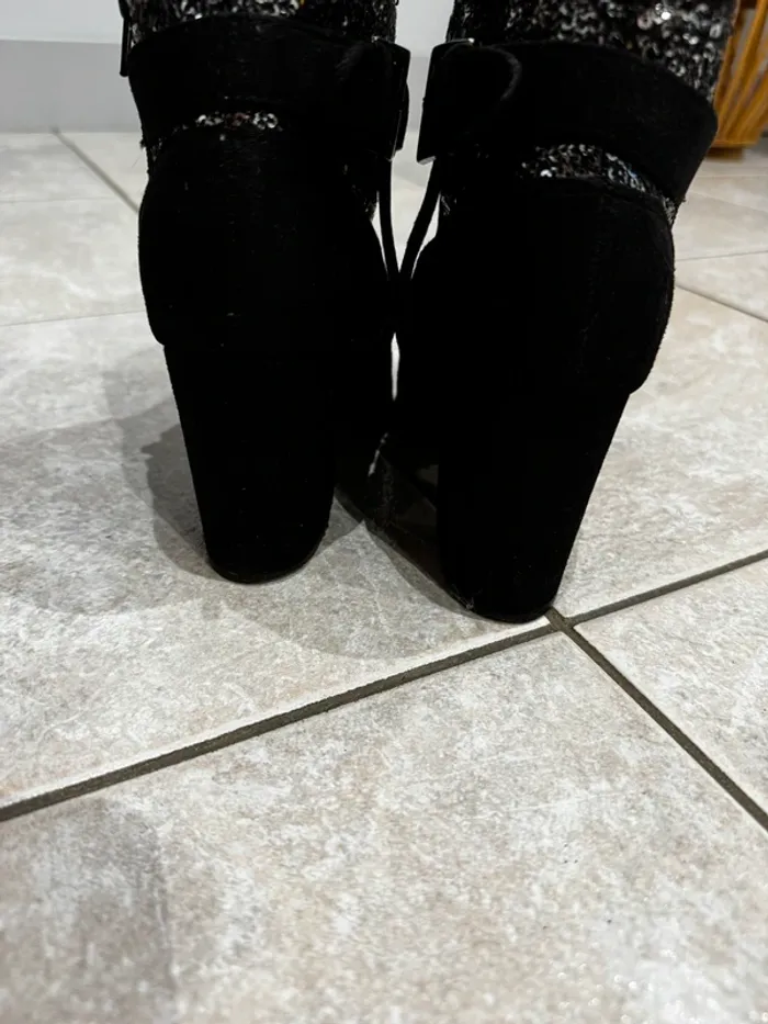 Bottine daim noires + sequins 37 - photo numéro 3