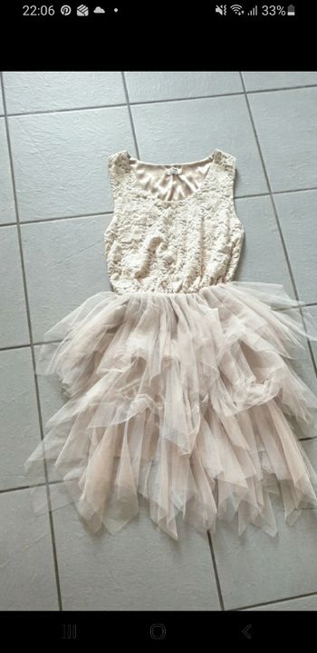Robe tulle et velours beige molly bracken S/M
