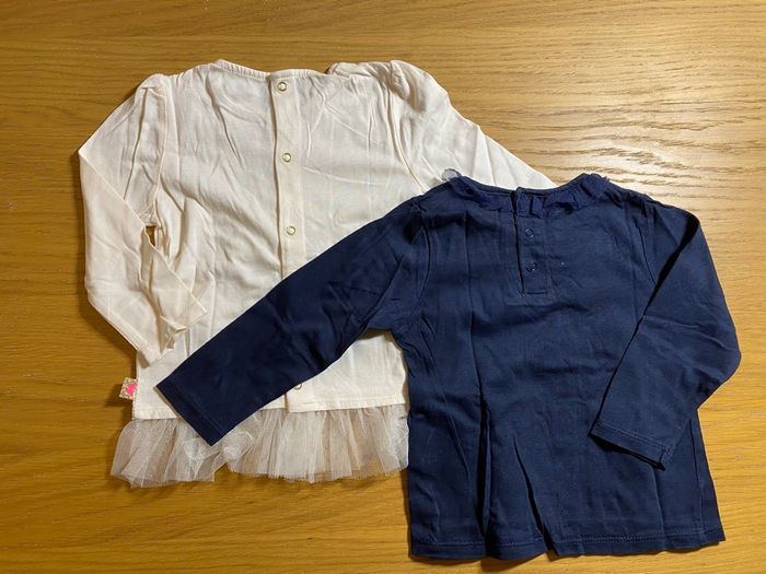 BillieBlush Lot de 2 T-shirts manches longues rose/marine Taille 12 mois - photo numéro 6