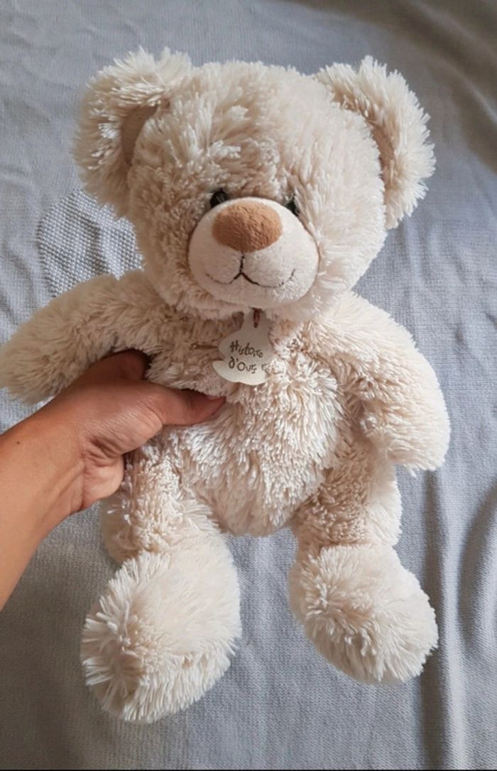 Peluche ours doux beige - photo numéro 2