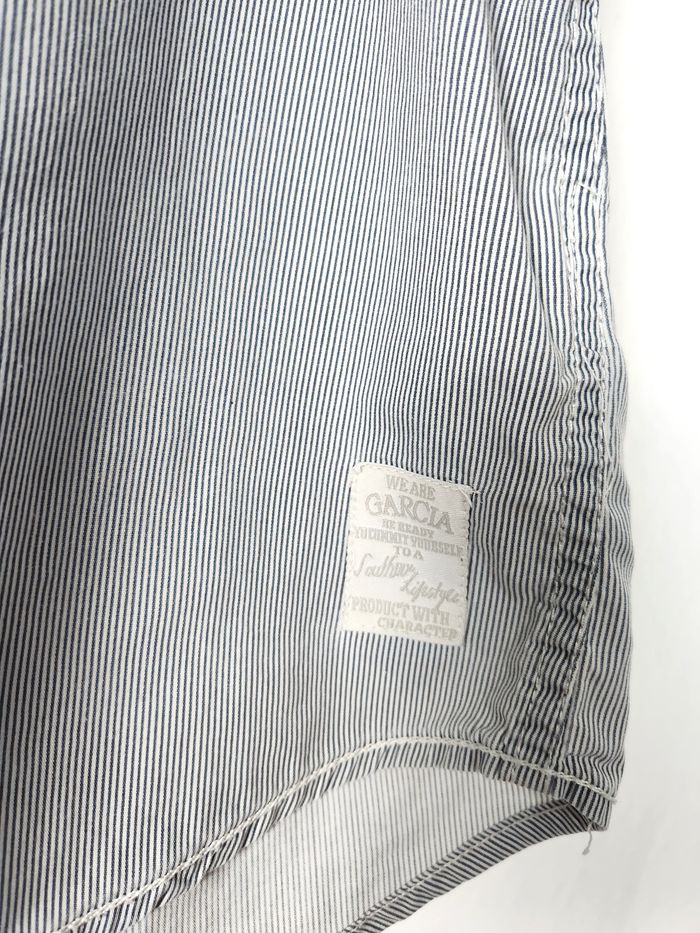 Chemise Garcia à Rayures Bleu Manches Courtes - Taille XL Regular Fit - photo numéro 2