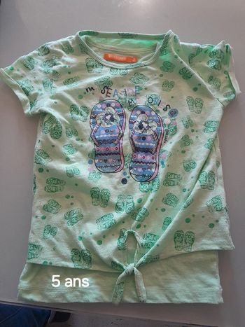 Haut fille vert menthe 5a