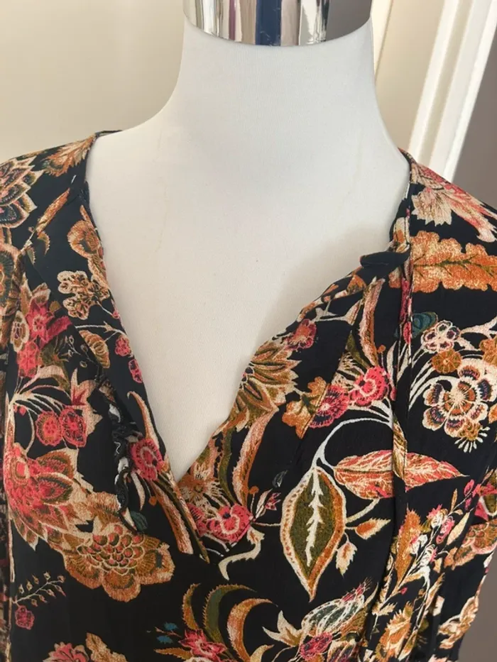 Zara robe été courte imprimée, multicolore taille L/40 - photo numéro 3