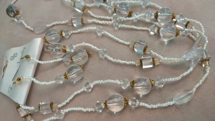 légante parure collier & boucles d’oreilles – Perles cristal & blanc nacré - photo numéro 7