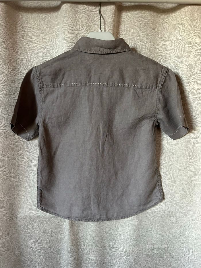 Chemise lin gris taupe 5 ans Okaidi - photo numéro 3