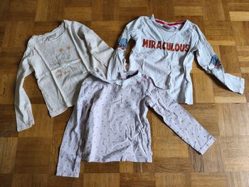 Lot de 3 tee-shirts 4 ans manches longues fille Miraculous col Okaïdi Kiabi fee