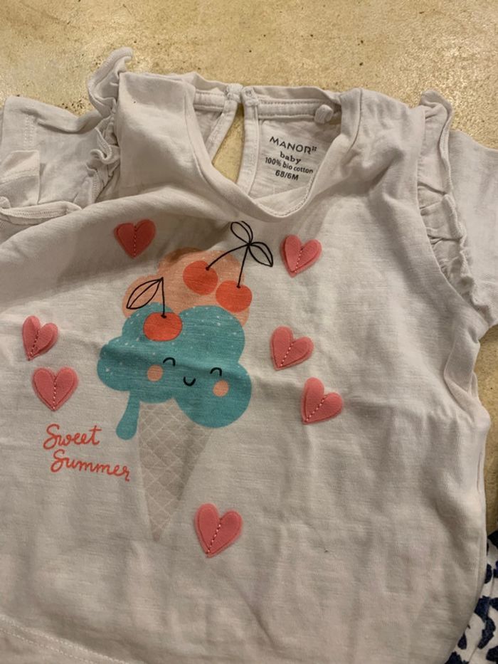 Lot ensemble vêtements bébé fille 6 mois été - photo numéro 5