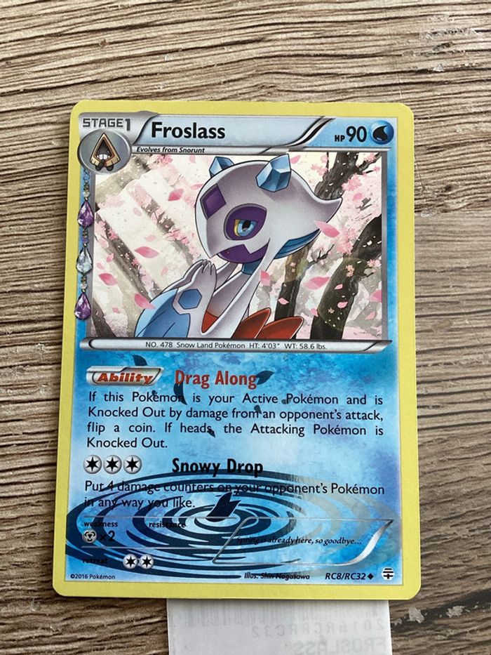 carte Pokémon rc8/rc32 froslass holo anglais ANG année 2016