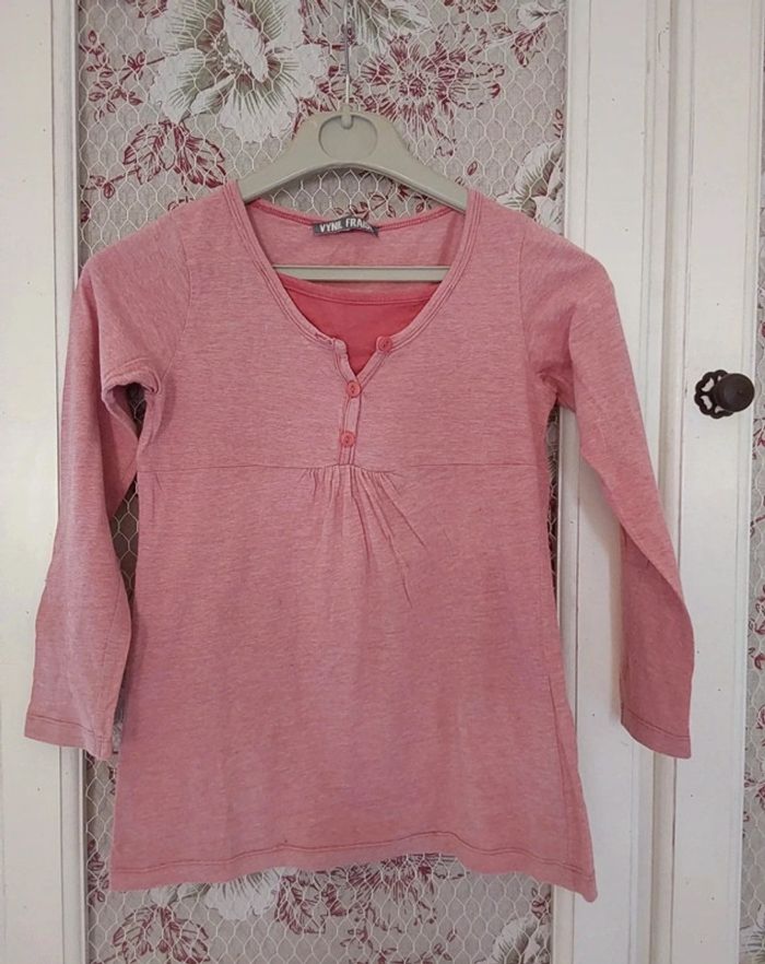 Pull fin en coton 10 ans Vinyl Fraise