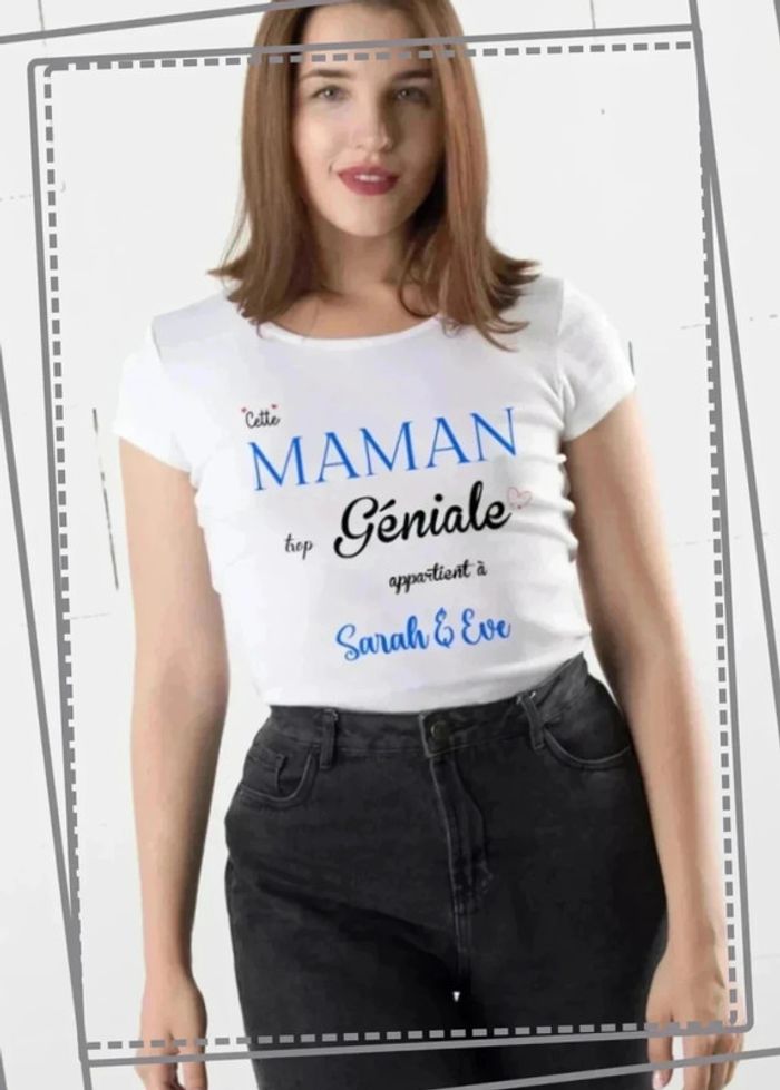 T-shirt "Cette Maman trop Géniale appartient à" - Cadeau Unique pour la Fête des Mères - photo numéro 7