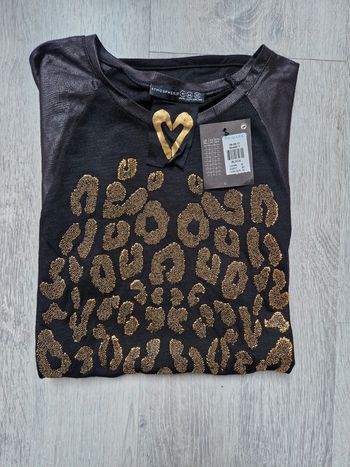 Top débardeur noir bi-matière noir et doré atmosphere