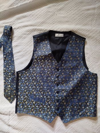 Gilet cérémonie en soie et sa cravate