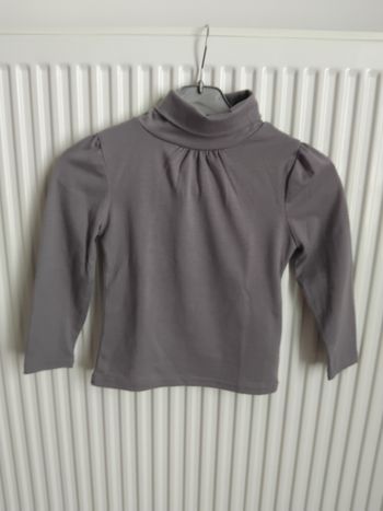 Pull à col roulé gris 3 ans fille