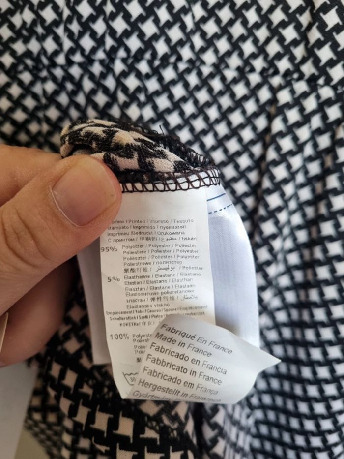 Robe de maternité manche trois quart, noire et blanche, Kiabi. Taille 38/40. NEUF - photo numéro 7