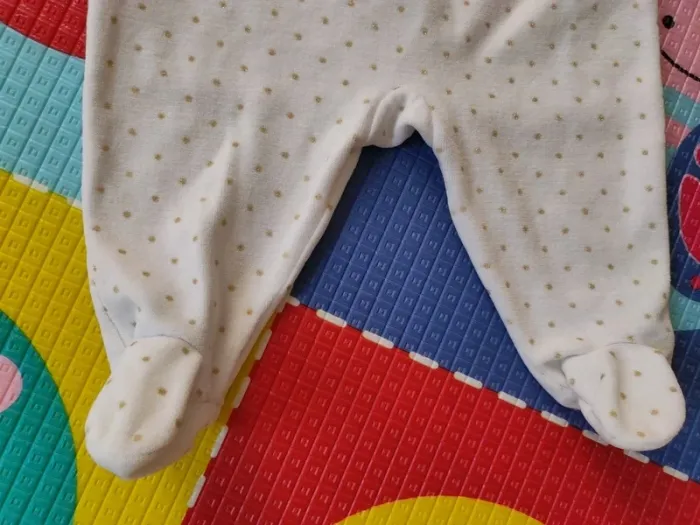 Pyjama velours blanc Petit Bateau 3 mois - photo numéro 4