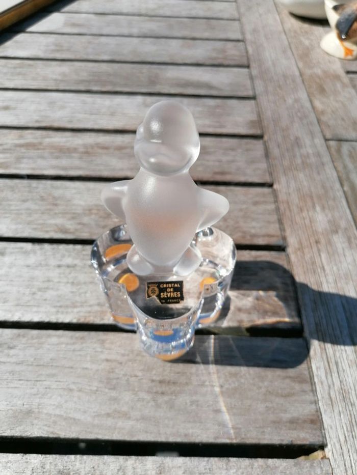 Figurine statuette canard cristal de Sèvre décoration enfant