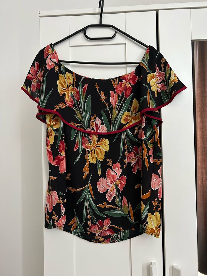 Blouse noire fleuries Giorgia Gori Taille Unique - photo numéro 4