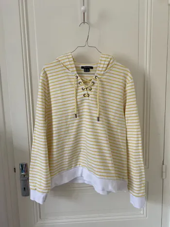 Sweat à capuche marinière jaune Esmara Lidl