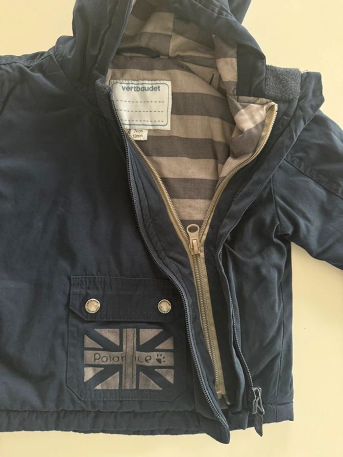 Manteau bleu marine Vertbaudet Taille 12 mois - photo numéro 4